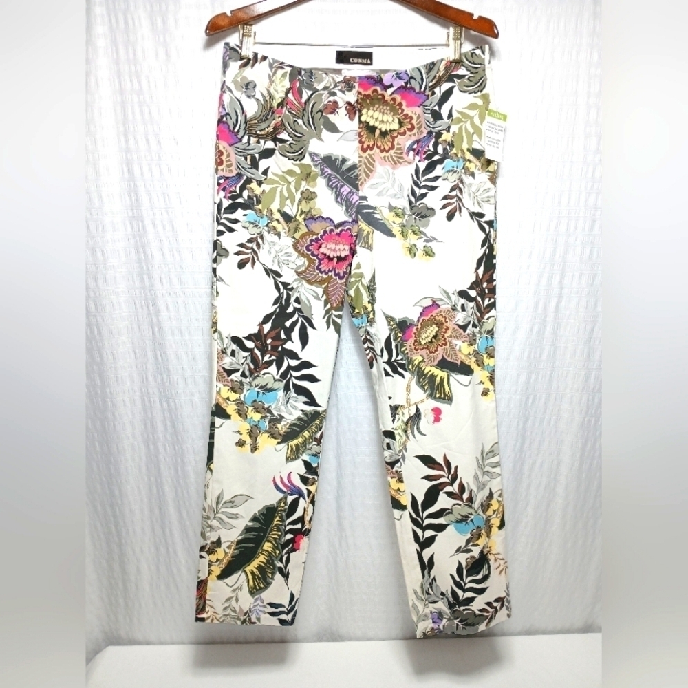 Cos Floral Cotton Ankle Pants. Ladies Size 10p